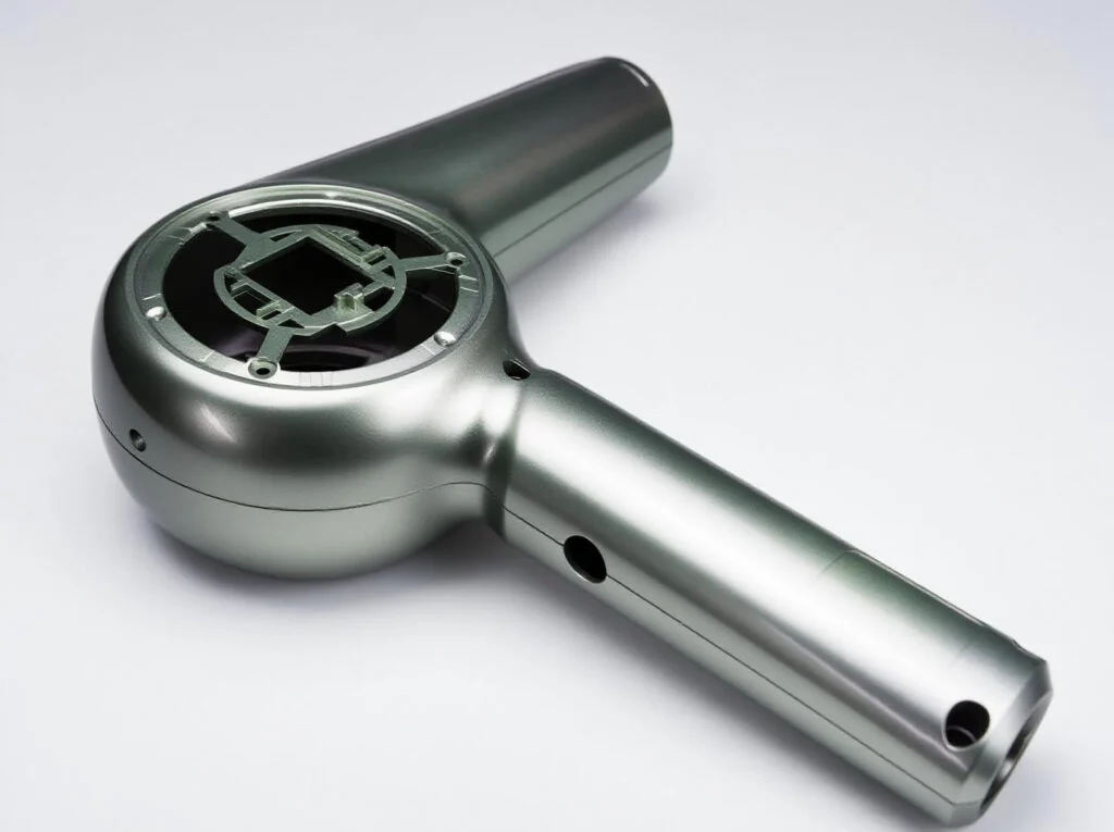 hairdryer housing-spray paint-metallic green