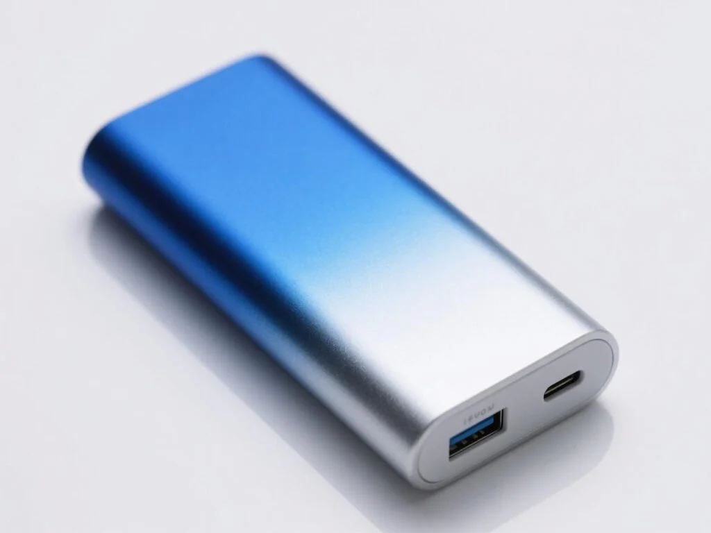 Power bank case-gradient spray-painted-matt blue-to-white